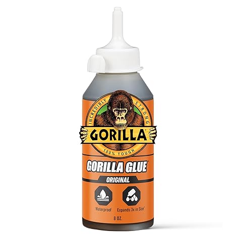 Gorilla Original Glue, Waterproof Polyurethane, Brown, 8 oz