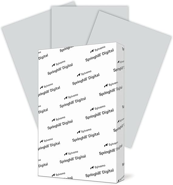 Springhill 8.5 x 14 Gray Copy Paper, 24lb Bond/60lb Text, 89gsm, 500 Sheets (1 Ream) Colored Printer Paper with Smooth Finish Versatile and Flexible Computer Paper 024069R