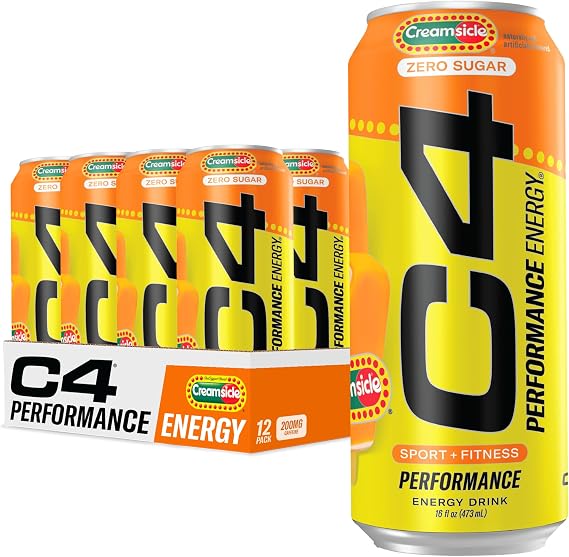 C4 Performance Energy Drink with Zero Sugar, 200mg Caffeine, 16 Fl Oz 12pk