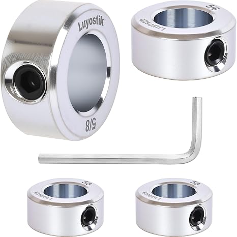 4pcs 5/8" bore Shaft Collar,Zinc Plated Set-Screw Shaft Collars