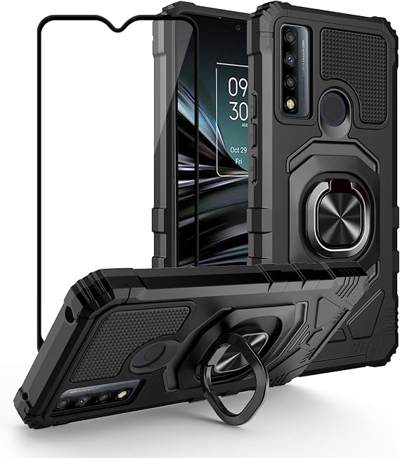 Ailiber for TCL 20 XE Magnetic Stand Case, Screen Protector-Black