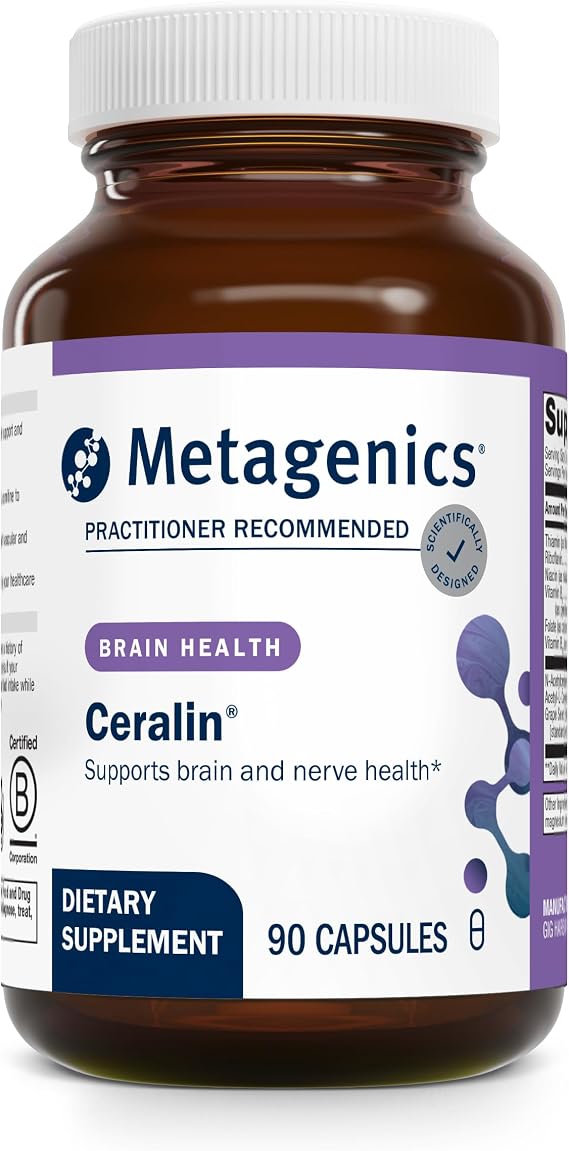 Metagenics Ceralin Forte - Comprehensive Brain Health & Energy Metabolism Support* - with B Vitamins, Acetyl-L-Carnitine, N-Acetylcysteine & Niacin - Non-GMO, Gluten-Free - 90 Capsules