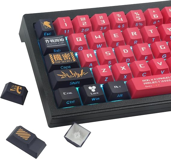PBT Keycaps 129 Keys Double Shot Keycaps Dye Sublimation Side Engraved Transparent Japanese Keycap Set for Cherry MX Switches ASIN/ISO Layout Mechanical Keyboards