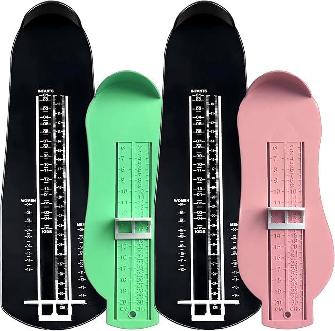 4 Pcs Shoe Size Measuring Devices Foot Measurement Device For Adults and Kids(2black+1pink+1green)