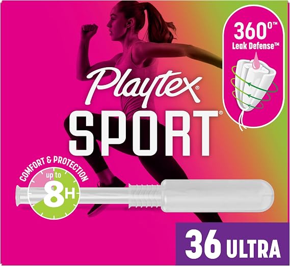 Playtex Sport Tampons Ultra, with 360 Leak Defense, Fragrance Free, 36 ct