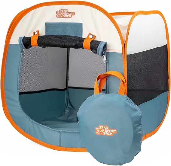 K9 Sport Sack K9 Kennel Portable Pop-Up Tent, Blue - Small (20" L x 20" W x 20" H) - For Indoor & Outdoor Use + Travel - Includes Carry Bag & Four Stakes