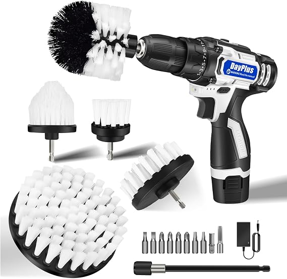 Electric Cordless Spin Scrubber Adjustable Cleaning Brush Powerful Turbo Scrub 10 in 1 Electric Spin Scrubber Turbo Scrub Cleaning Brush Cordless Rechargeable