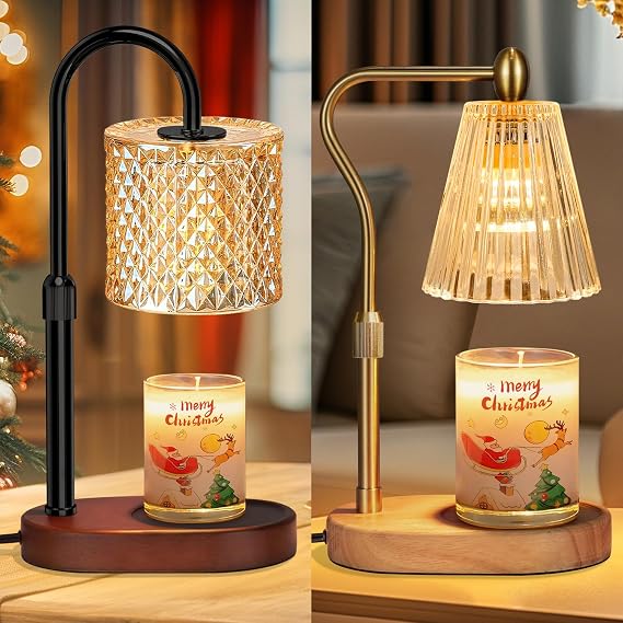 seenlast 2 Packs Candle Warmer Lamp with Timer Dimmer Adjustable Height