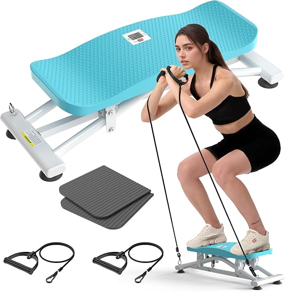 Balancing Machine for Full Body Workout,Simulated Ski Full Body Cardio Workout Equipment,Sliding Ski Simulator with Resistance Bands,Portable Twist Balance Trainer Featuring LCD Display