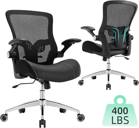 Office Chair Ergonomic Desk Chair-400lbs Big and Tall Heavy Duty, Wide & Soft 3D Modeling Foam Cushion Home Office Desk Chair with Adjustable Seat Height, Executive Computer Task Chair