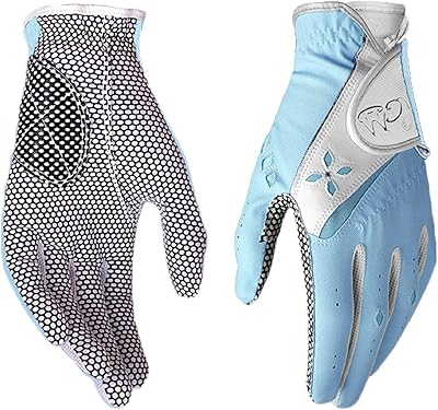 PGM Womens Golf Glove One Pair, Improved Grip System, Cool and Comfortable