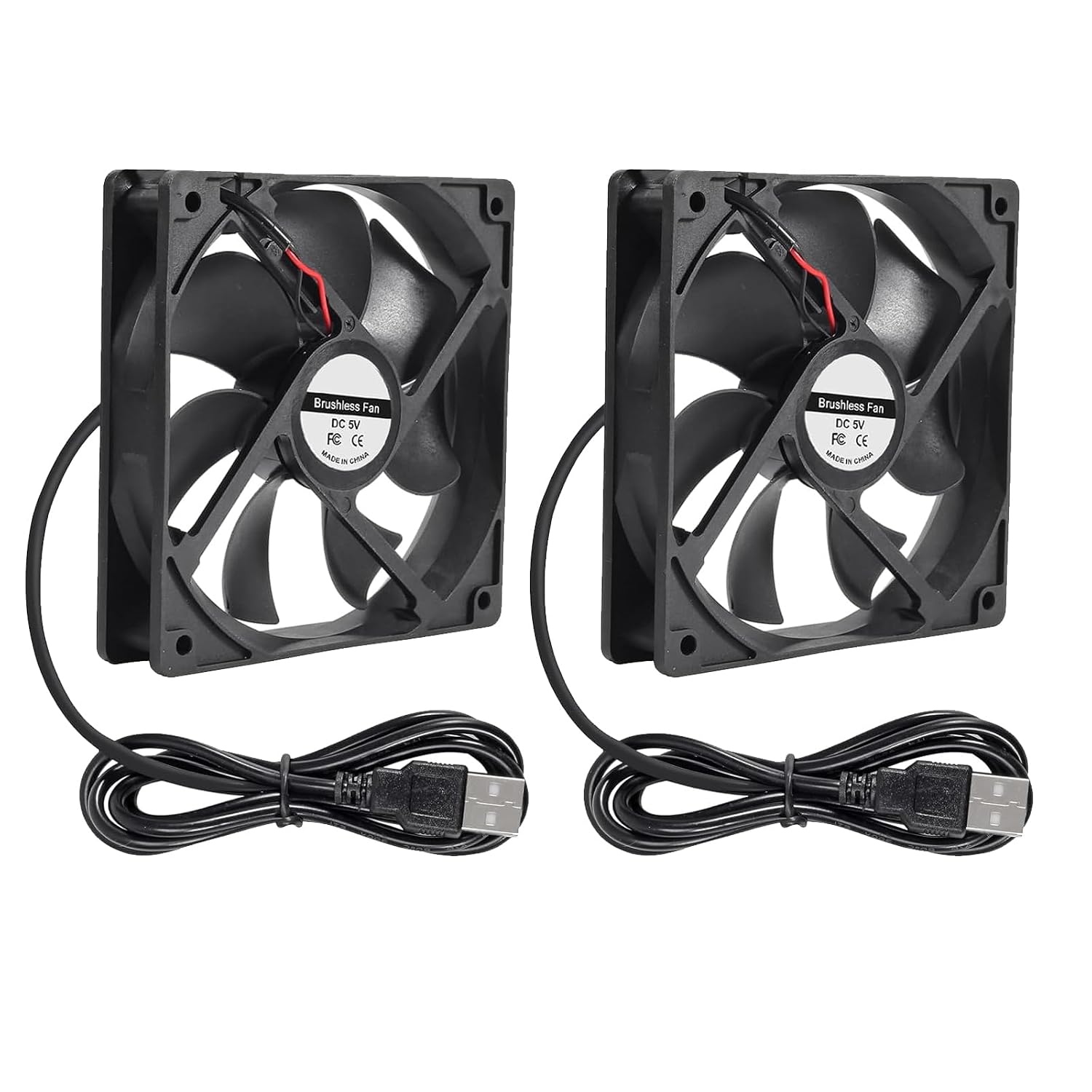 DIANN 2pcs 12025 Computer Fan 5V USB PC Fan 120mm Fan 5V USB Brushless 12025 120x25mm Fan for Cooling PC Computer Case CPU Coolers