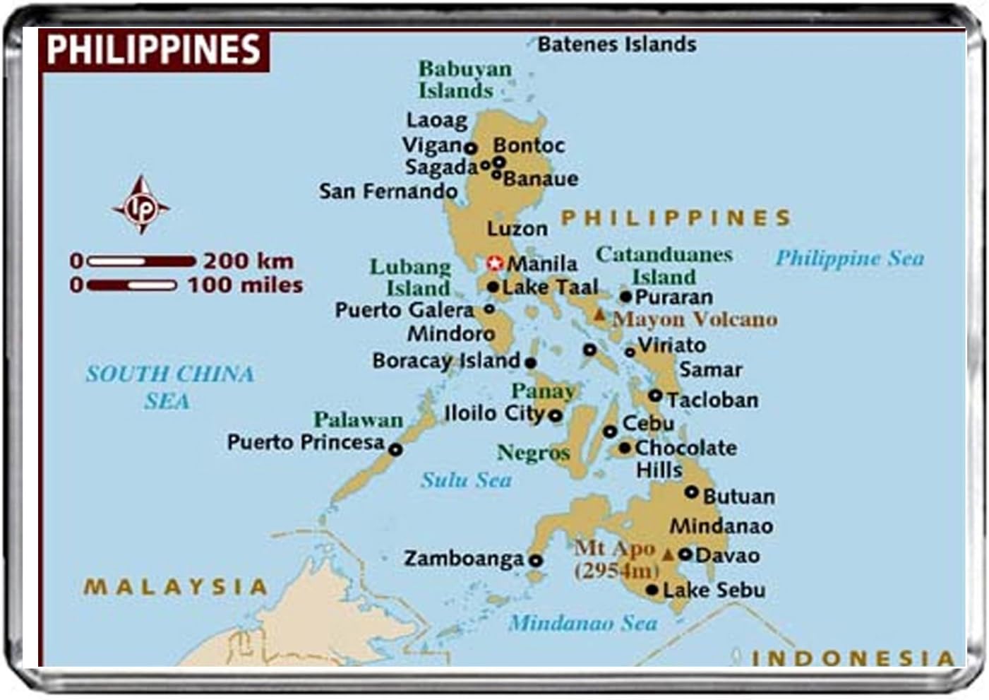 M162 MAP of Philippines Fridge Magnet Philippines Travel Refrigerator Magnet