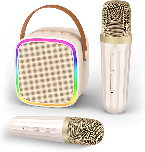 Mini Karaoke Machine with 2 Wireless Microphones Kids Toys