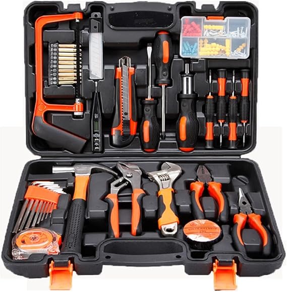 Home Tool Box Kit Tool Box Sets 100 Piece Socket Wrench Auto Repair Tool Box Combination Package Mixed Tool Box Set Hand Tool Box Kit with Plastic Tool Boxbox Storage Case for Home Car Portable