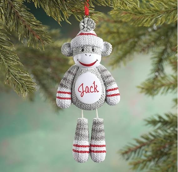 PolarX Stuffed Monkey Christmas Ornaments