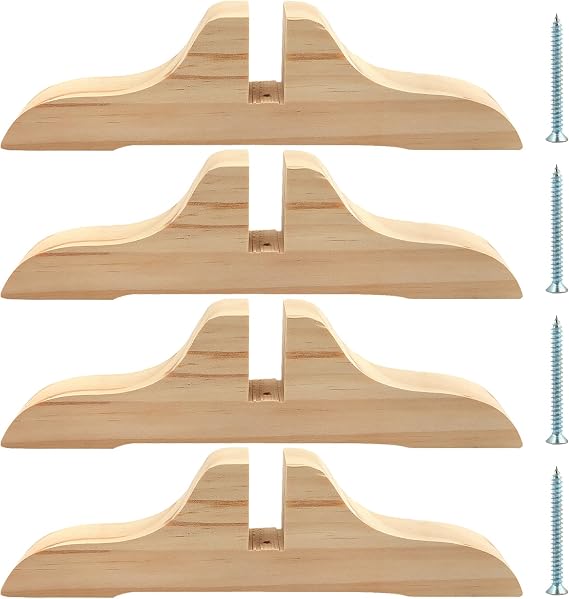 4pcs Folding Wooden Room Divider Stand with Screws, 11.81x1.18inch Wood Slat Privacy Dividers,Stable Non-Slip Privacy Screen Holder Feet Partition for Home Office Hotel Classroom
