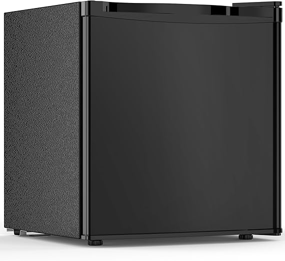 Electactic 1.7 Cu.ft Mini Fridge, Compact Refrigerator, Single Reversible Door, Ultra Quiet, Energy Efficient for Office, Dorm, Bedroom, Apartment, Black