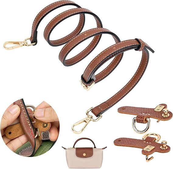 Longchamp kadın çantaları için ayarlanabilir deri omuz askısı Longchamp Mini Bag Straps ve çanta kemeri uzatması - Genişlik: 1,2 cm
