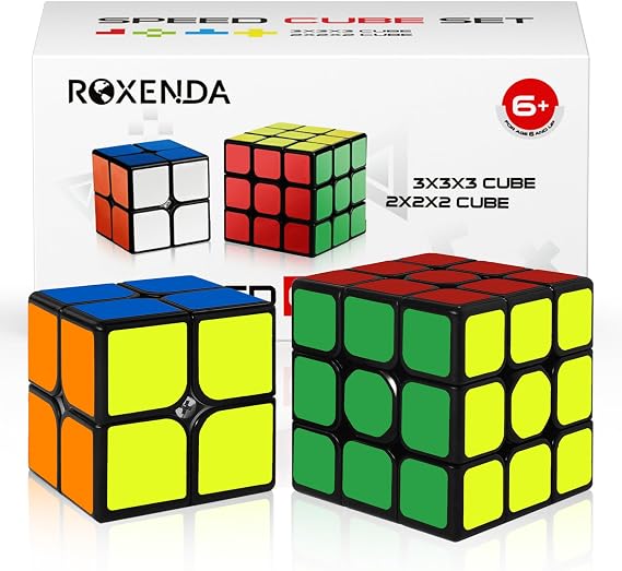ROXENDA Speed Cube Set, 2X2 3X3 Speed Cube Original Fast Cube with Instruction (Original)