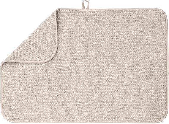Bellemain Dish Drying Mat, Drying Matt Kitchen Counter, 17"x24" -Light Grey
