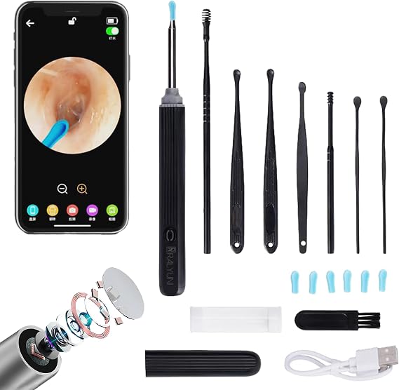 Ear Wax Removal with Camera - Ear Cleaner with Light, Comprehensive Kit for iPhone, iPad & Android
