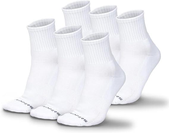 Gymreapers Quarter Socks for Men & Women (6-Pack) Moisture-Wicking Cotton Athletic Socks, Breathable Low Cut Supportive Fit