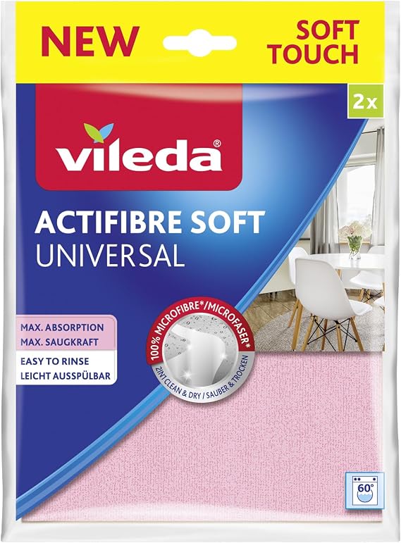 Vileda 2’ Actifibre Soft Microfiber Cleaning Cloth