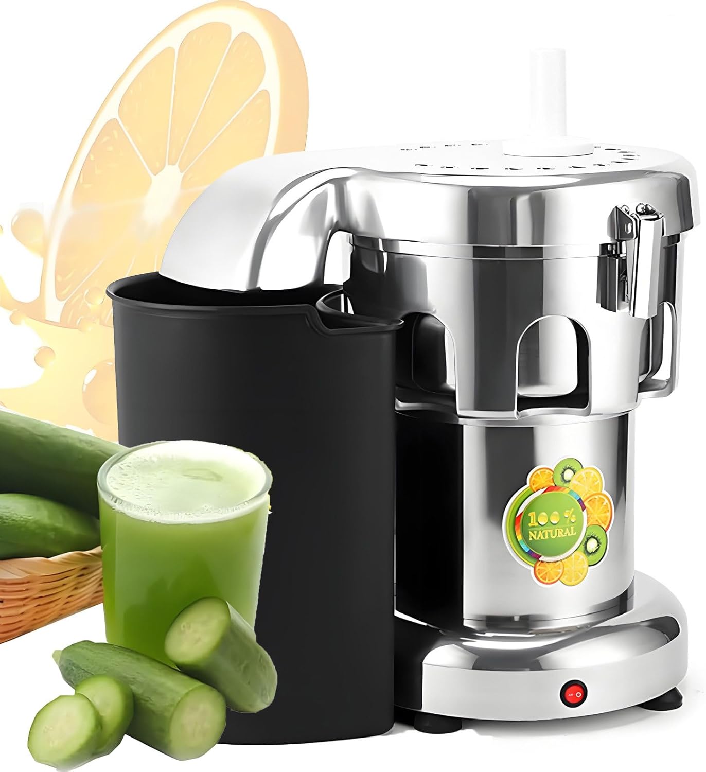 Commercial Juice Extractor, 370W550W Heavy Duty Juicer Machine with Filter, Stainless Steel Juice Press Machine, 80-100 kghr 100-120kghr Juice Amount