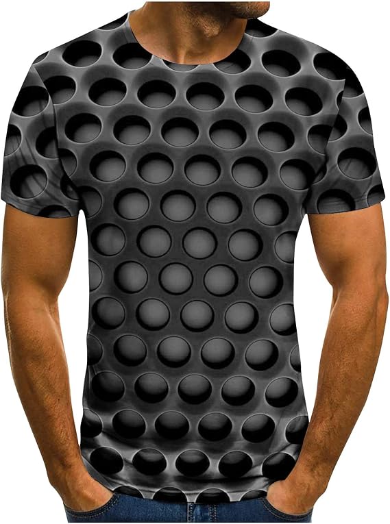 Tee Shirts Mens Summer Casual Stylish Short Sleeve Neon Abstract 3D Print Work Tshirt Novelty Graphic Clothe 2023