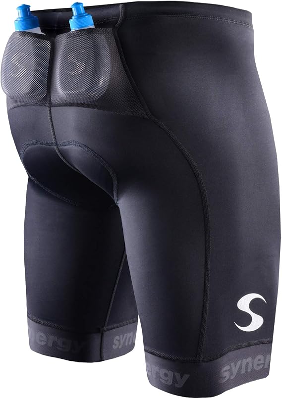 Synergy Men's Elite Tri Shorts with Mesh Pockets and Running Bottles