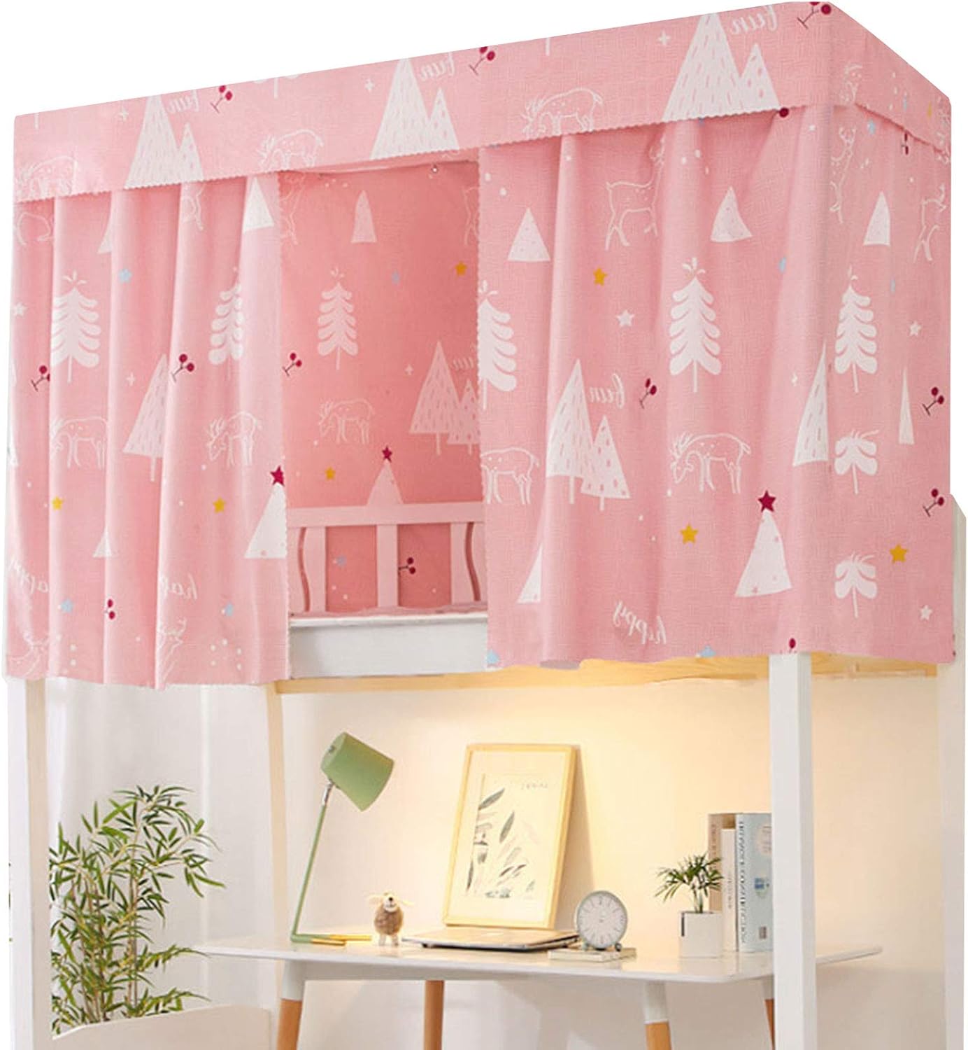 Hoce Students Dorm Twin Bunk Bed Drapes for Bunk Beds Blackout Privacy Curtain 3 Panels