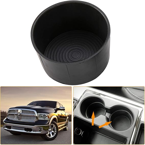 Kiwi Master Cup Holder Insert for 2009-2016 Dodge Ram 1500 2500 3500 | Heavy Duty Rubber Replacement Floor Mounted Center Console with Bucket Seats, 1 Pcs