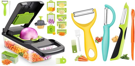 Senbowe Multifunctional 13 in 1 Food Choppers Onion Chopper Vegetable Chopper and Vegetable Peeler