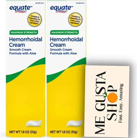 Equate Hemorrhoidal Cream,1.8 Oz (Pack of 02) Total 2 + me Gusta Sticker