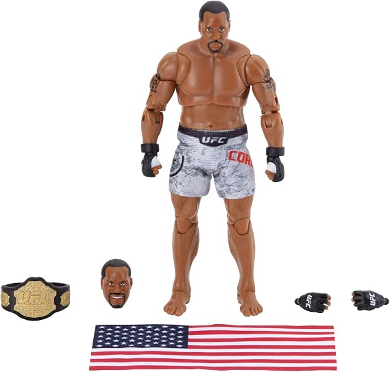 UFC Ultimate Series Limited Edition Daniel Cormier, 6 Inch Collector Action Figure - Includes Alternate Head and Gloved Hands, Fight Shorts, Belt and American Flag Accessory