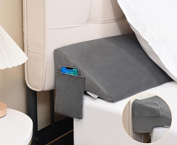 Vekkia Twin Bed Wedge Pillow for Headboard Gap Filler(0-5")