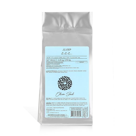 Premium Herbal Tea - Z-Z-Z... Functional Tea for Sleep Sleep Support - Loose Tea Leaves - with Chamomile & Valerian Root - VALUE PACK - 250g/8.8oz - Caffeine-Free - Eco Friendly - Blended and Packed in Canada
