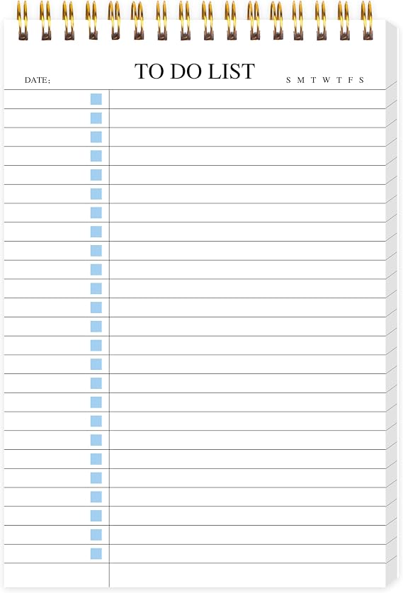 To Do List Notepad, Undated Daily Planner Notepad, A5 (5.5" x 8.3"), Blue