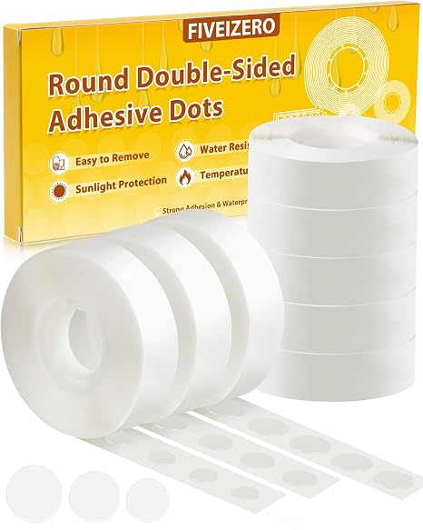 FIVEIZERO Double Sided Adhesive Dots -1000pcs Removable Sticky Dots, Double Sided Balloon Tape, Heavy Duty Balloon Clear Glue Points Dots, Craft Dots for Balloons,Crafts,Wedding Decorations, 0.59"
