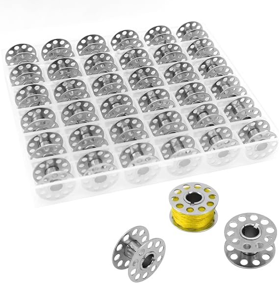 36PCS Sewing Machine Bobbins, Metal Bobbins for Sewing Machine,