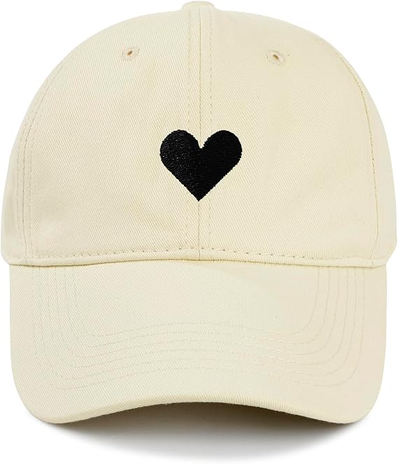 American Trends Womens Baseball Caps Cute Heart Embroidered Dad Hat