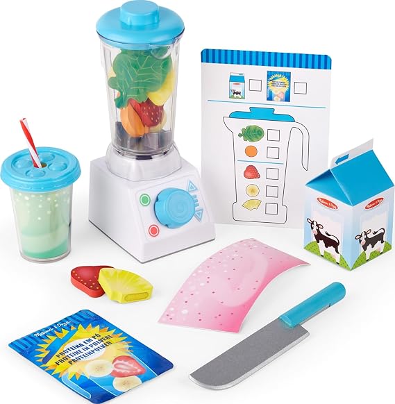 Melissa & Doug Smoothie Maker Blender Set with Play Food - 22 Pieces
