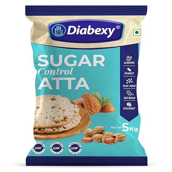 Diabexe Sugar Control Flour, Diet Flour for Blood Sugar Management, Low Glycemic Index & Load, Healthy Almond, Peanut, Flax Seed, Soybean & Coconut Blend (5 kg)