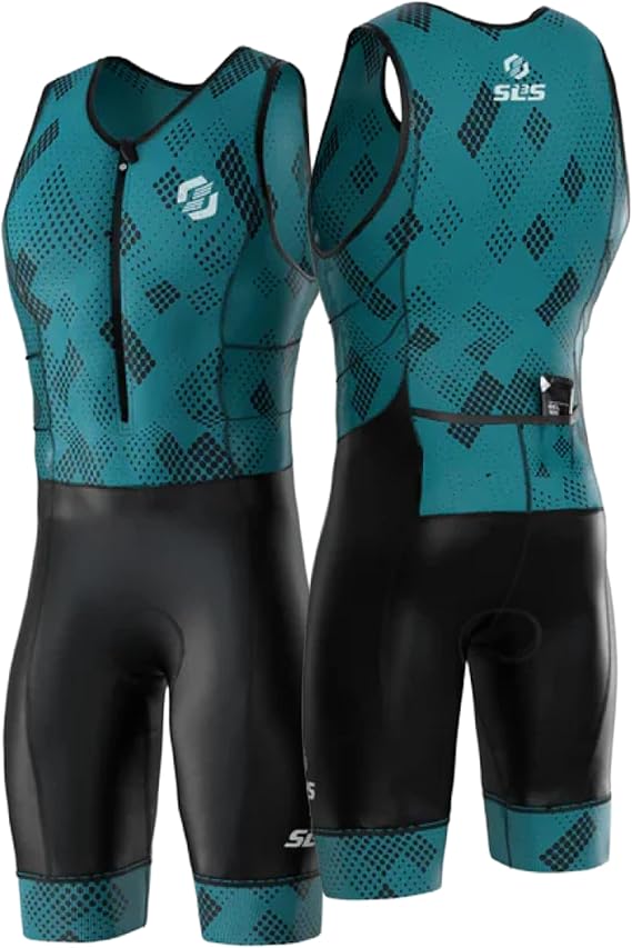 SLS3 Triathlon Suits Mens - Durable Sleeveless Tri Suit Men Triathlon Suit - Lightweight Trisuit with 2 Pockets for Storage