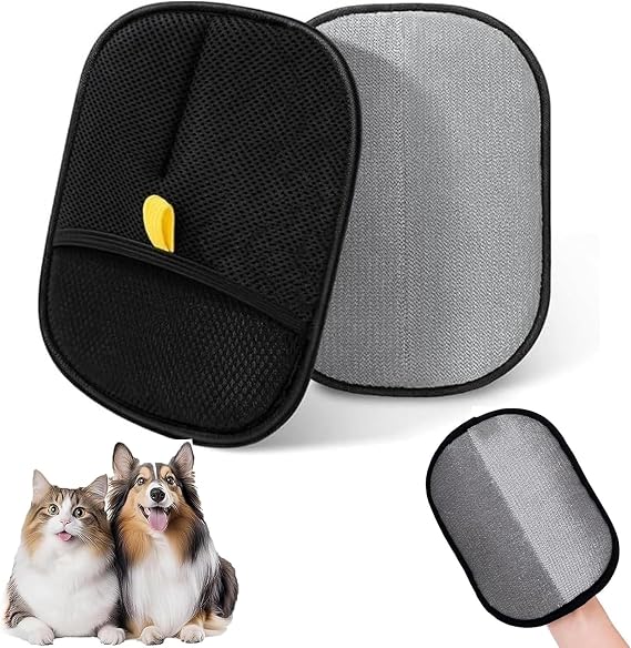 Pet Hair Removal Glove, 2 PCS Static Cat Grooming Glove, Double Sided Reusable Dog Washing Gloves, Versatile Grooming Gloves for Grooming, Deshedding, Washing