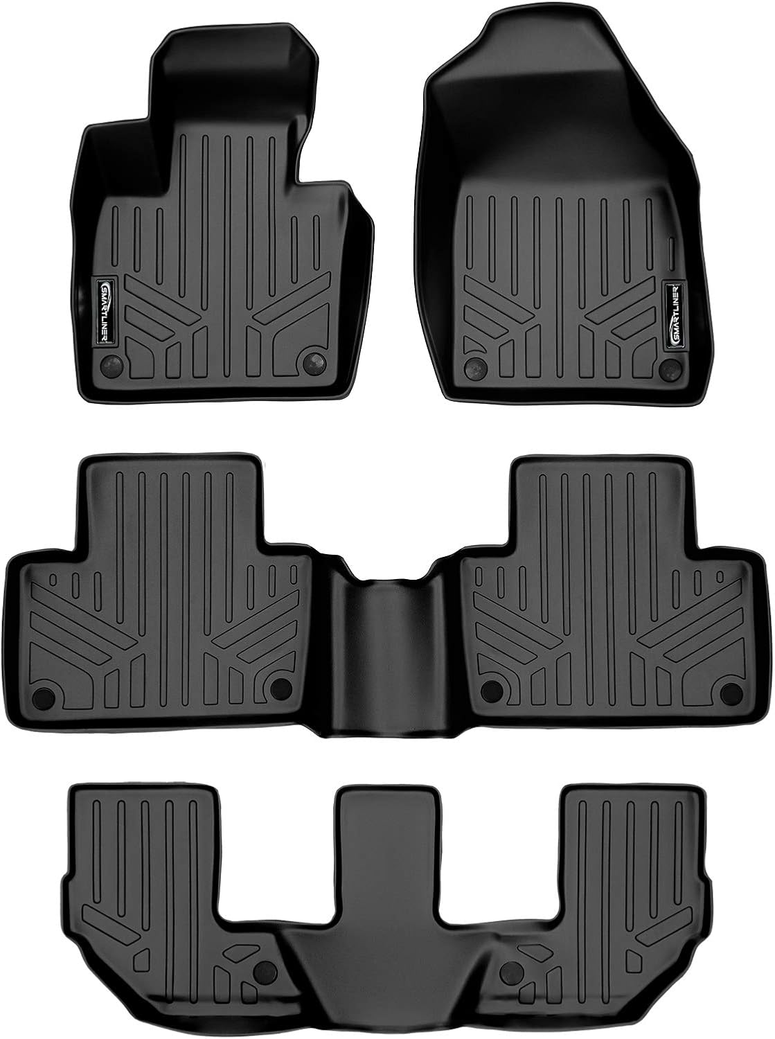 MAXLINER Custom Fit Floor Mats 3 Row Liner Set for 2016-2019 Volvo XC90