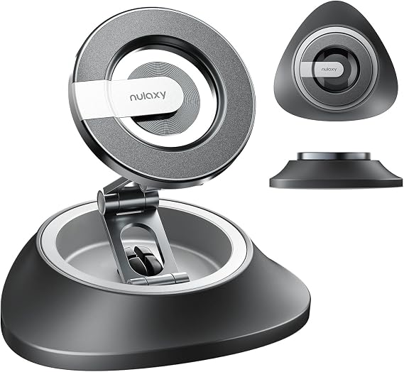 Nulaxy 2026 Upgraded Magsafe Car Mount for Dashboard, [Ultra-Stable & Strong] Car Phone Holder with Rotating Base, Foldable Magnetic Phone Holders for Your Car Compatible with iPhone 17 Pro Max