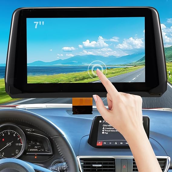 Touch Screen Replacement B61A611J0 Fit 2017 2018 Mazda 3 Sport GPS Navigation Radio Display, 7-Inch Touchscreen Glass Digitizer Compatible with GPS Mazda 3 Alexa Car Display BJS7669C0E BJS7669C0L