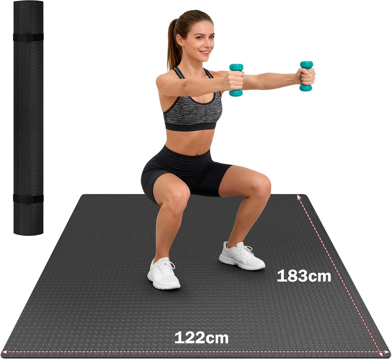 Stepwaver Non-Slip Extra Large HPE Yoga Mat, 213x152x0.6cm Thick Workout Mat for Home Gym & Garage Flooring, Shoe-Friendly, Ultra Durable, Thick Large Exercise mat Mats for Home Workouts